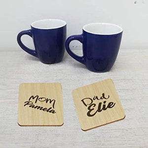 Custom Laser Engraved Wooden Coasters - Set of 4