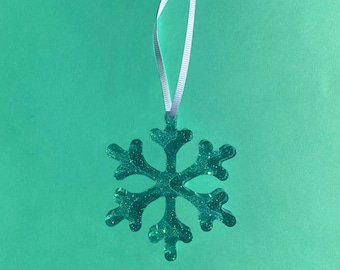 Resin Snowflake Ornament | Holiday Tree Decoration