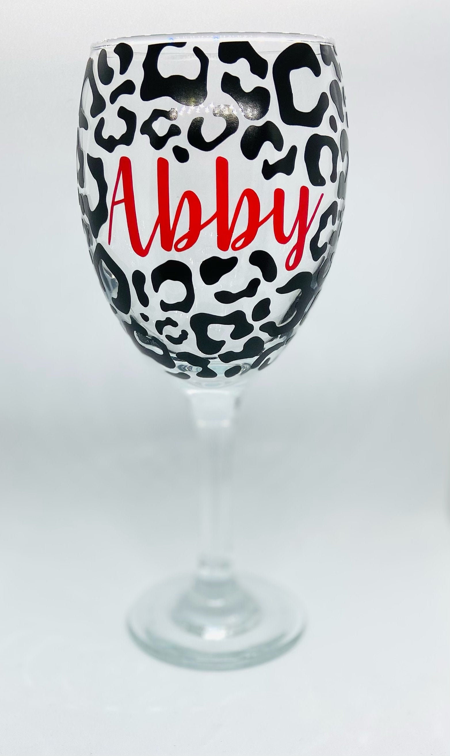 Personalised Leopard Print Wine Glass Personalised Wine Etsy