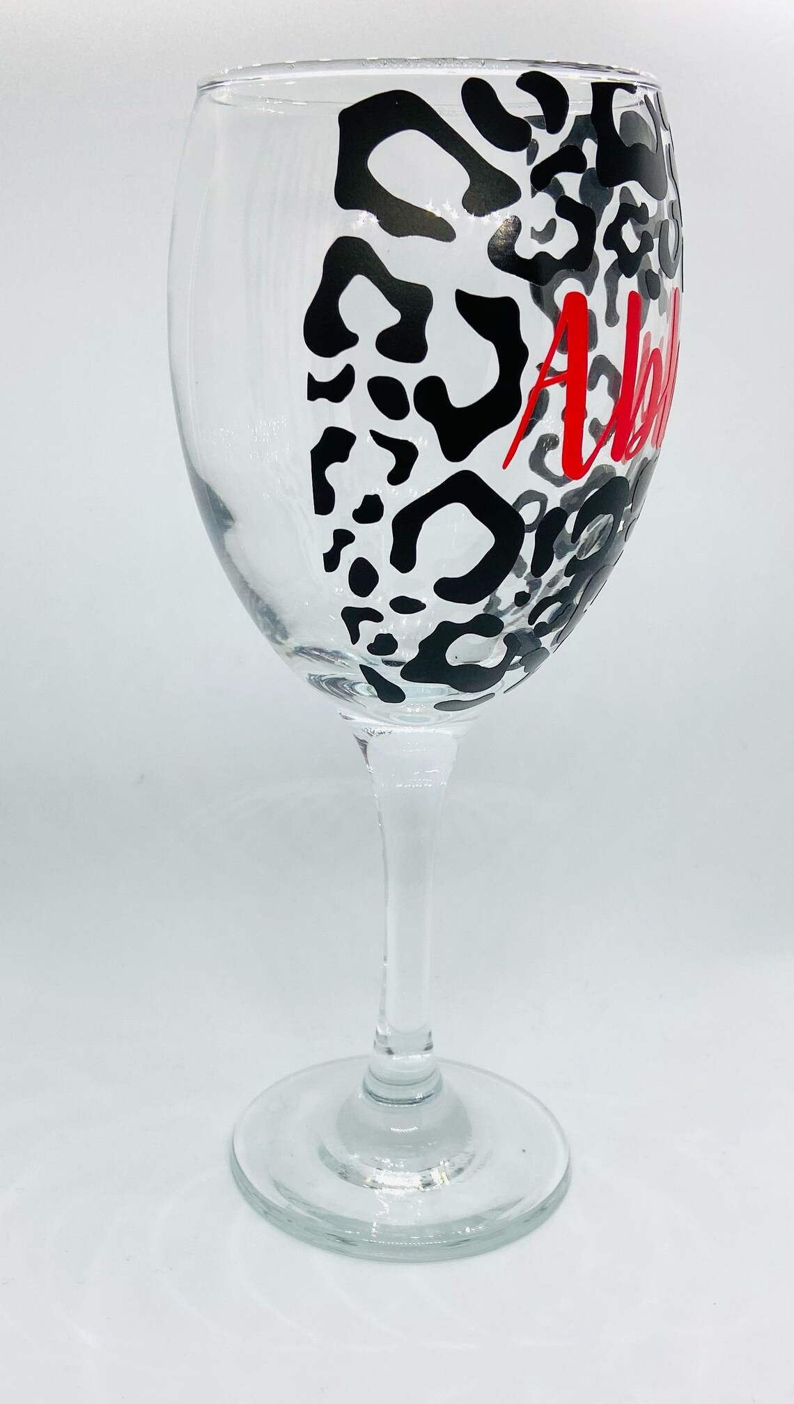 Personalised Leopard Print Wine Glass Personalised Wine Etsy