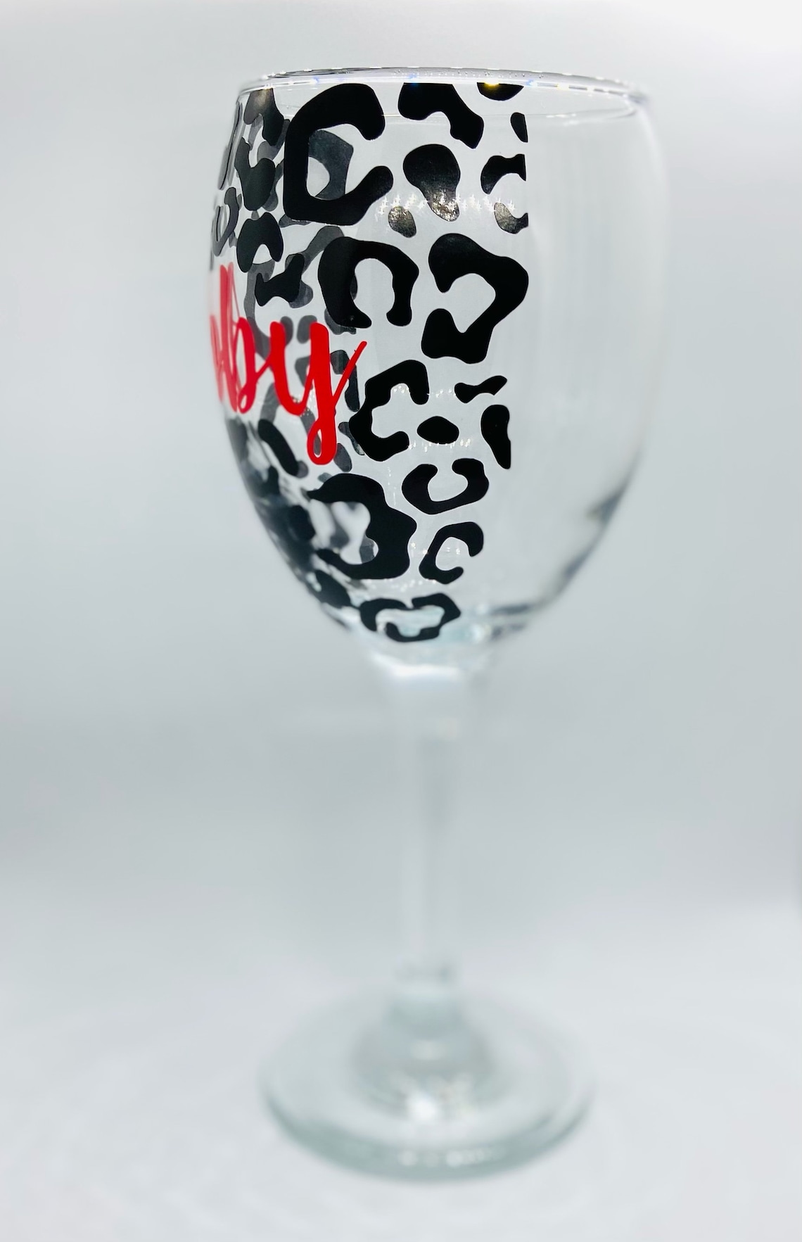 Personalised Leopard Print Wine Glass Personalised Wine Etsy