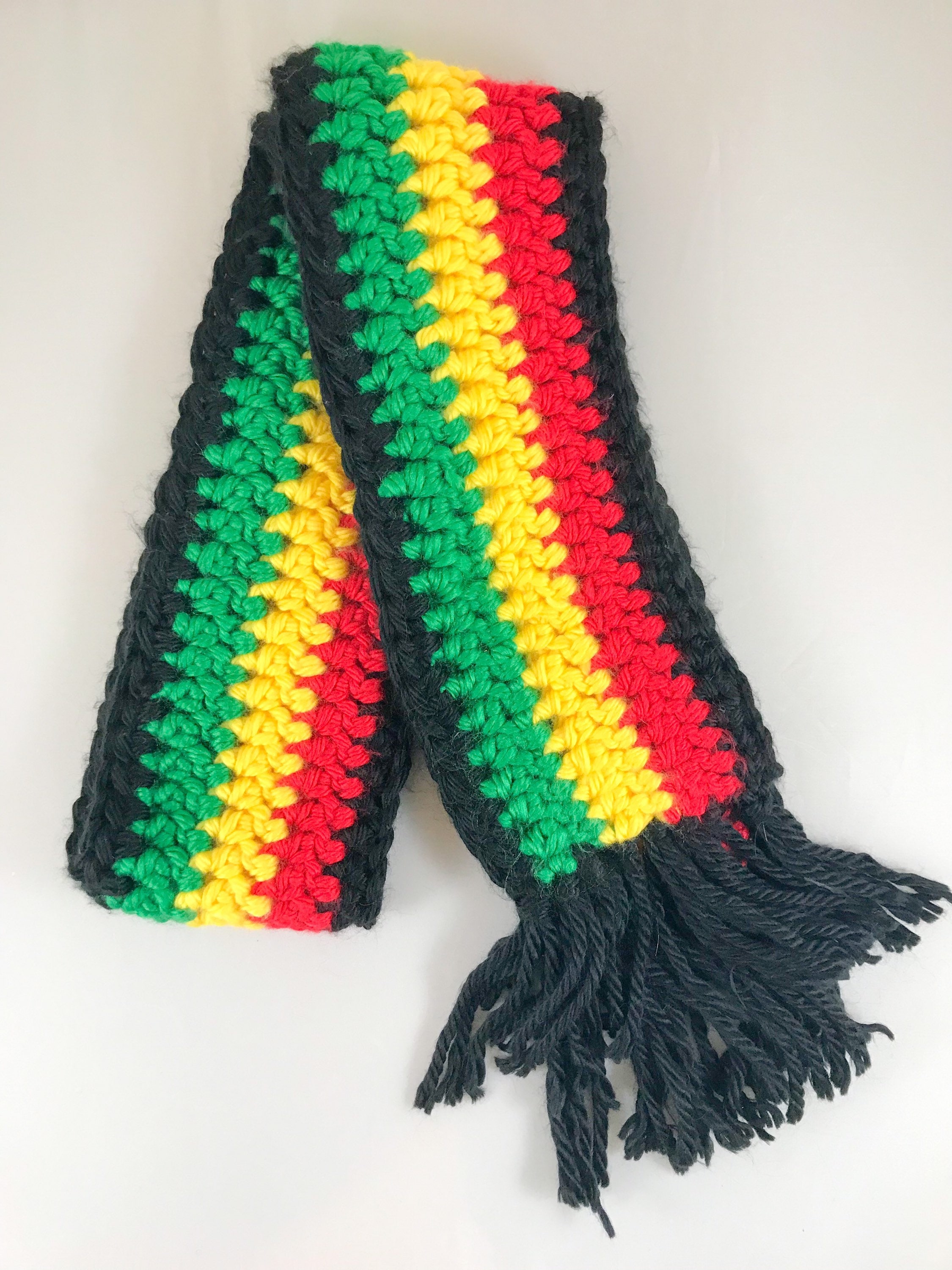 Hand Crocheted Jamaican Scarf Handmade Items Small Etsy