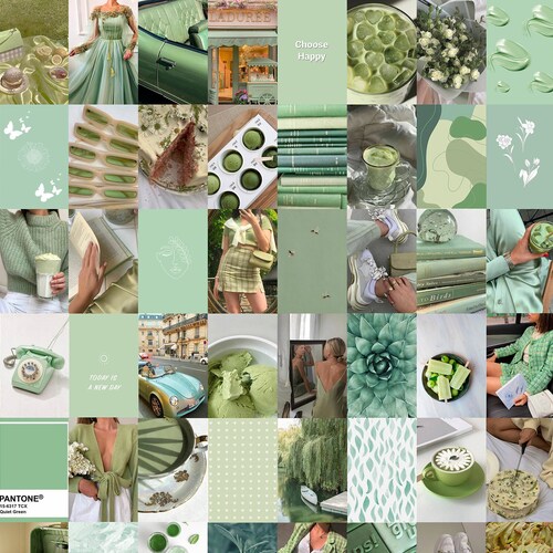 Green Aesthetic Wall Prints Wall Collage Kit VSCO Girl Room - Etsy