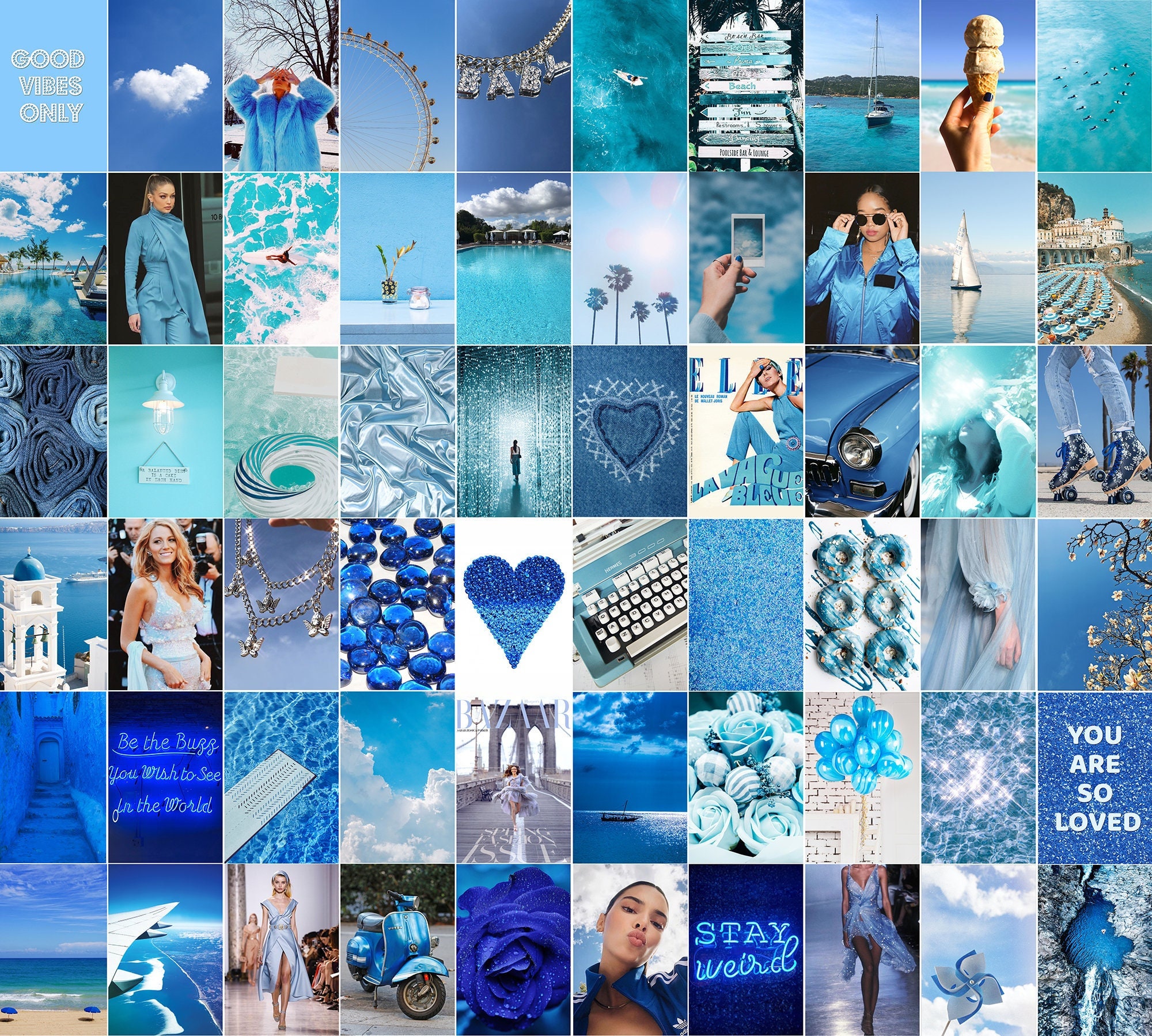 Download Neon Blue Blue Baddie Collage Wallpaper  Wallpaperscom