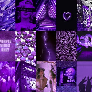 Boujee Purple Wall Collage Kit Digital Euphoria Baddie - Etsy