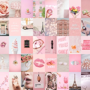 Pink Aesthetic Wall Collage Kit, Photo Collage Kit Pink, Aesthetic Room ...