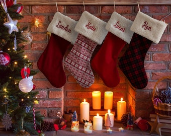 24" Large Personalized Christmas Stockings / Add Embroidery / Handmade in the USA