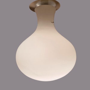 Frosted Glass Flush Mount Lamp: Bauhaus Waterdrop Fixture by Helestra, Minimalism Interior