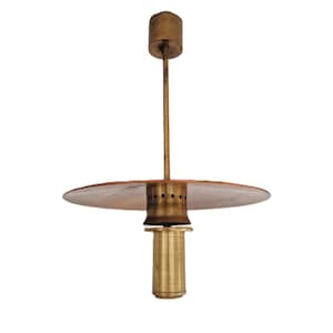 Antique Copper Pendant Lamp: Rustic Steampunk Industrial Decor
