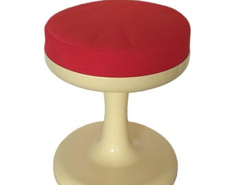 Vintage Space Age Tulip Stool: 1960s German Plastic Stool