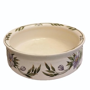 Antique Villeroy & Boch Ceramic Washing Basin: Handpainted Crocus Decor