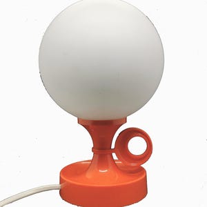Space Age Table Lamp 70s: Richard Essig MCM Frosted Glass Lamp