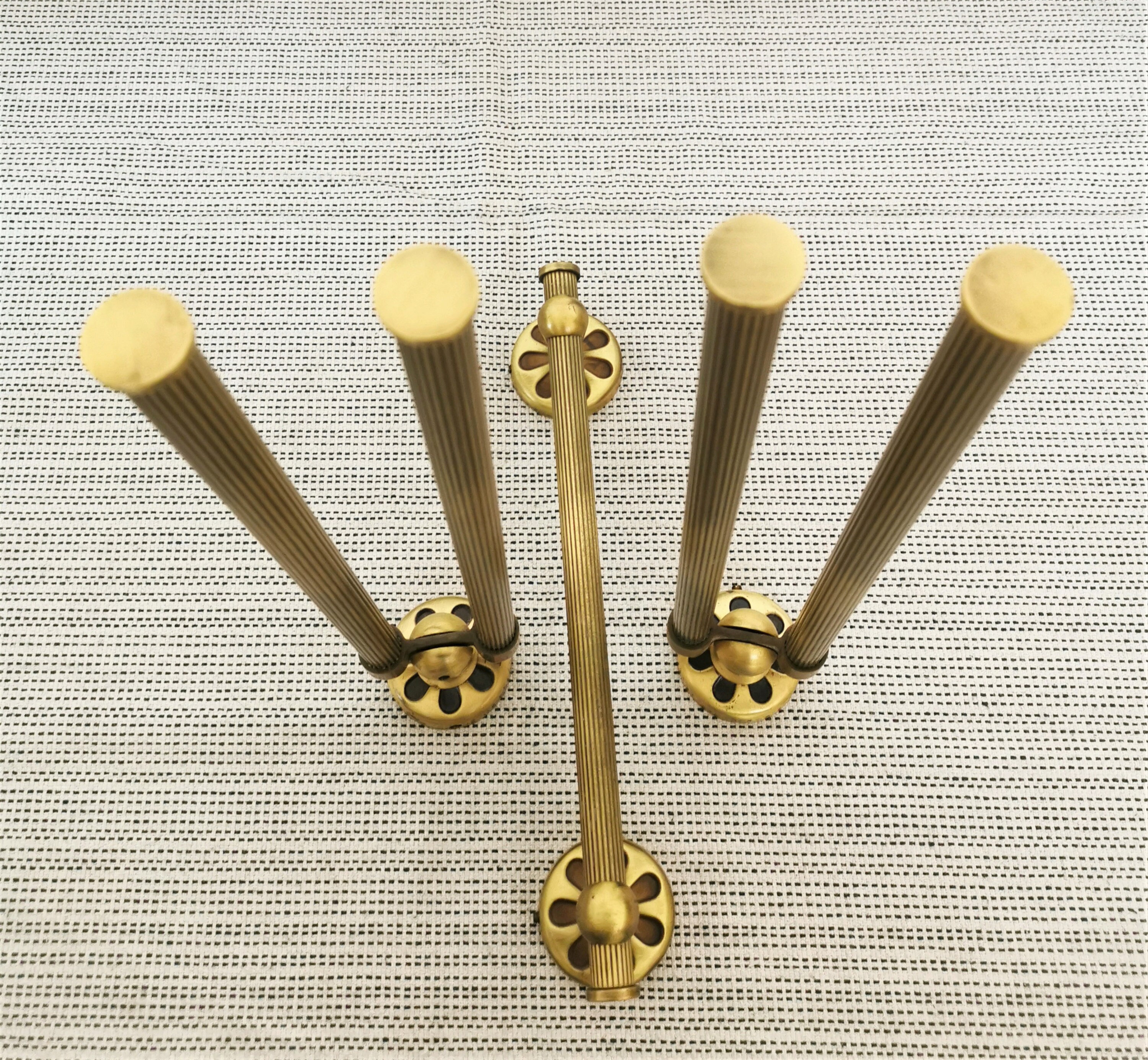 Vintage Brass Bathroom Set 50s 60s, Neoclassical Towel Rail and