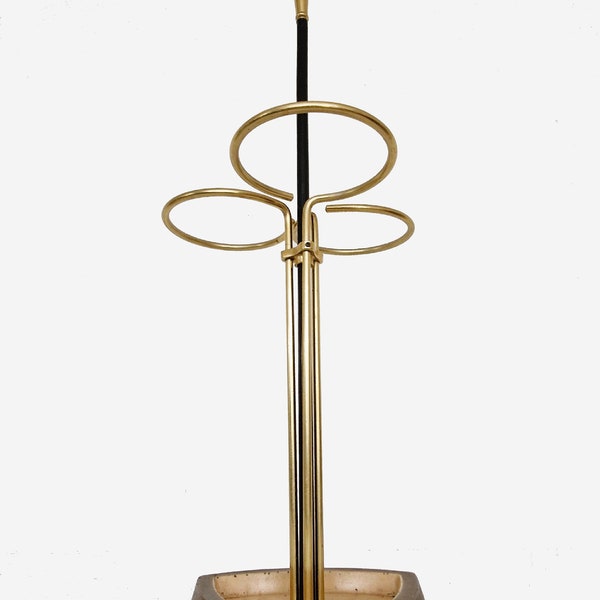 MCM refined umbrella stand brass, Art-decor entrance accessory, Sputnik design 50's 60's, Rockabilly era sculpture. Schirmständer 60er