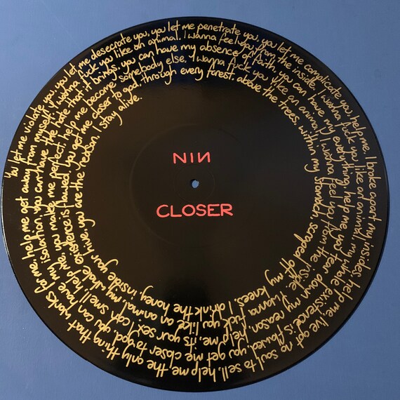 Nine Inch Nails closer Record Painting / Song Lyrics / Hand Etsy