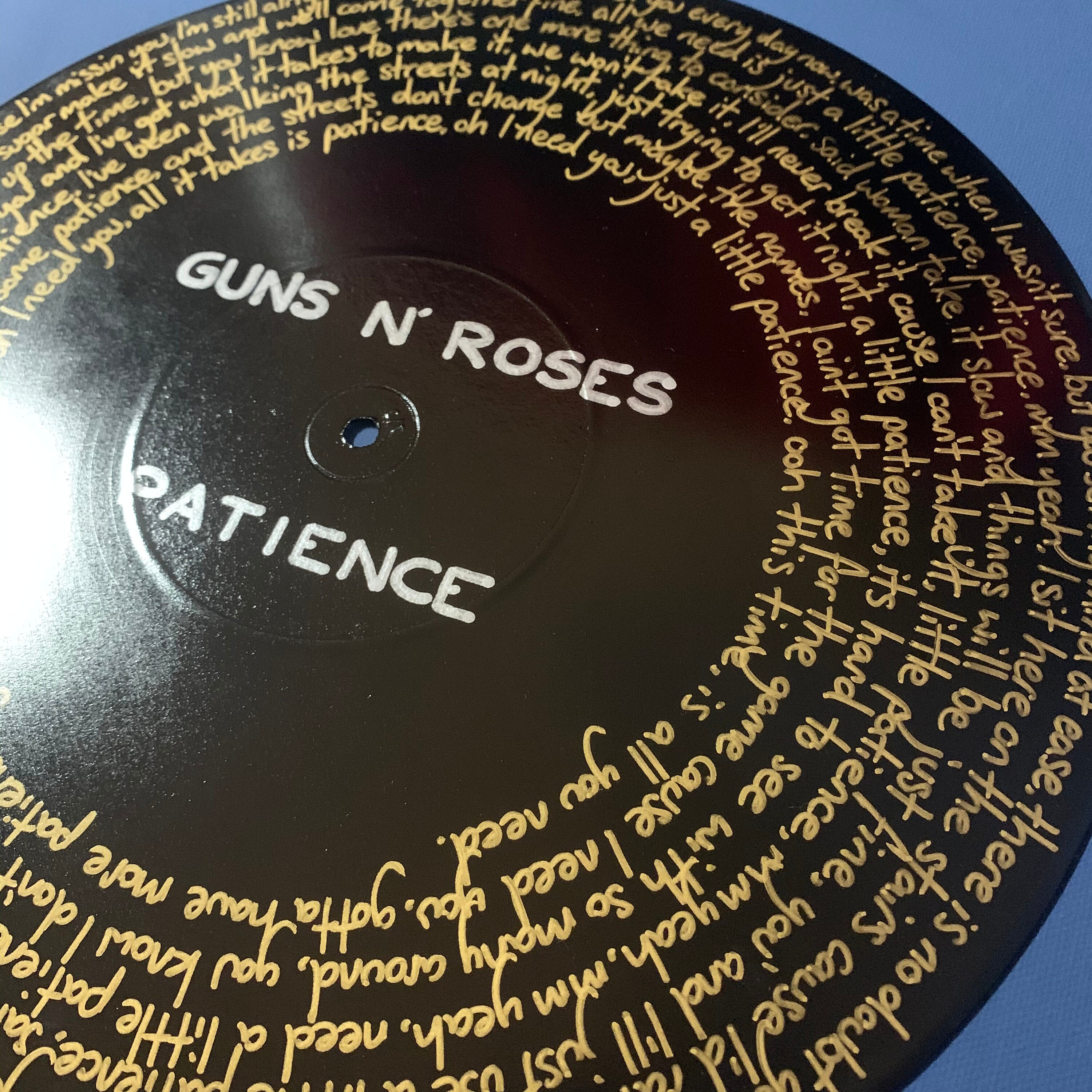 Guns N' Roses Patience White Script Song Lyric Music Wall Art Print