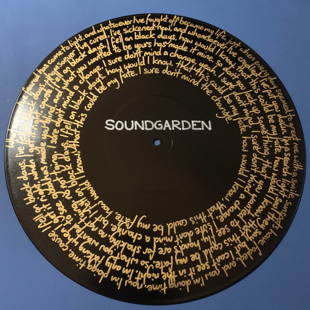 Soundgarden fell on Black Days Record Painting / Song Lyrics Etsy