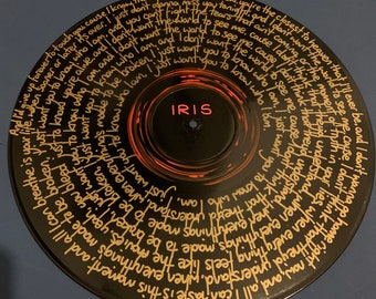 Goo Goo Dolls - IRIS vinyl record painting / song lyrics / Hand Painted