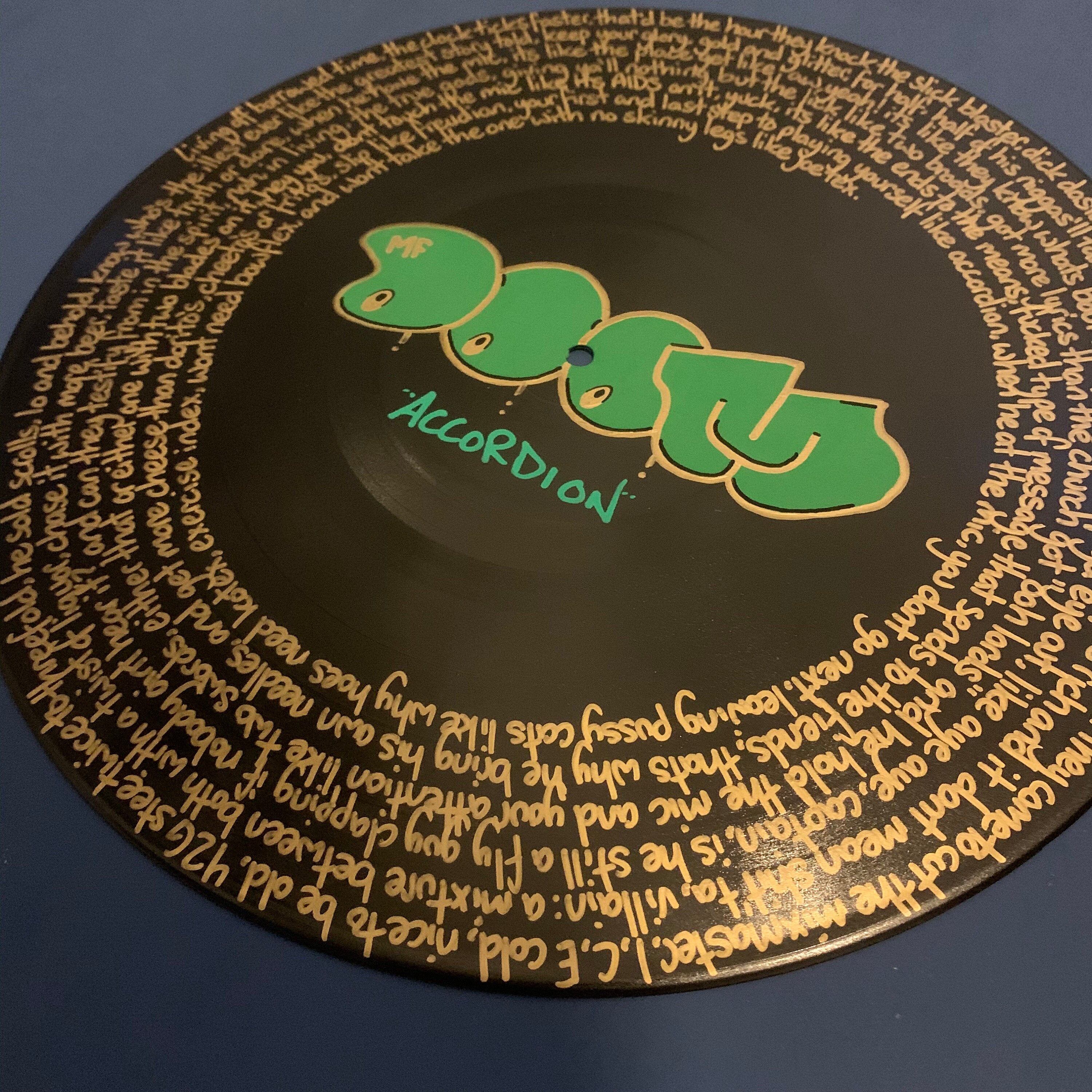 MF DOOM Hand Painted Vinyl Record / With Lyrics of accordion Etsy