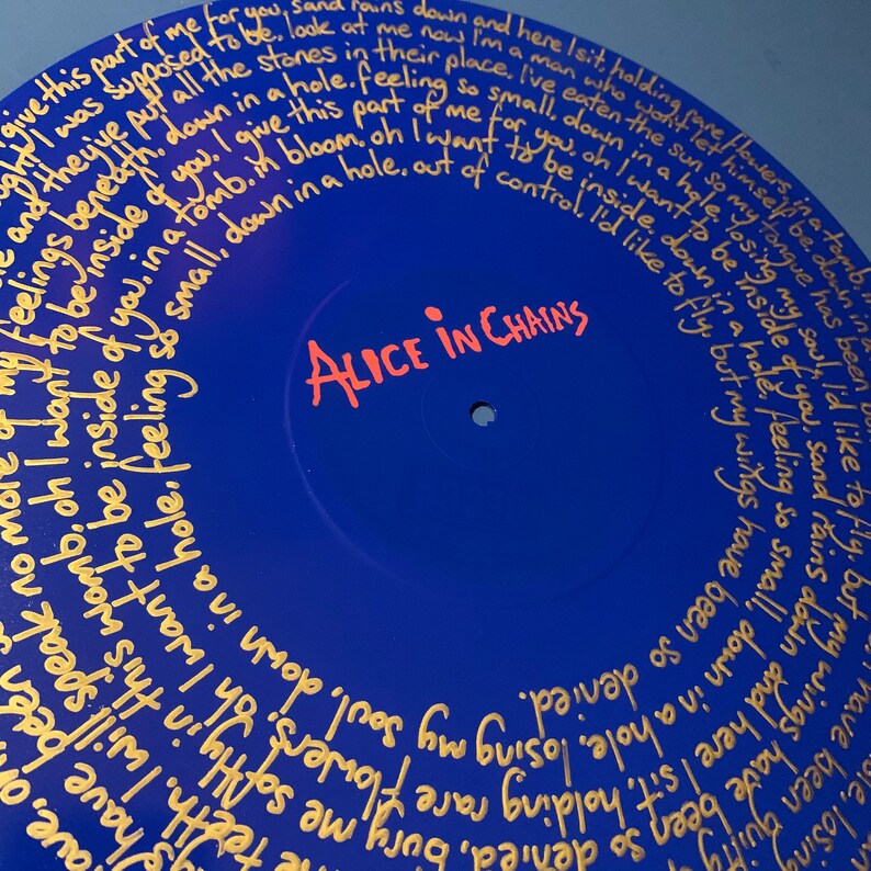 Alice in Chains Down In A Hole record painting / song lyrics Etsy Alice in Chains Down In A Hole record painting / song lyrics Etsy