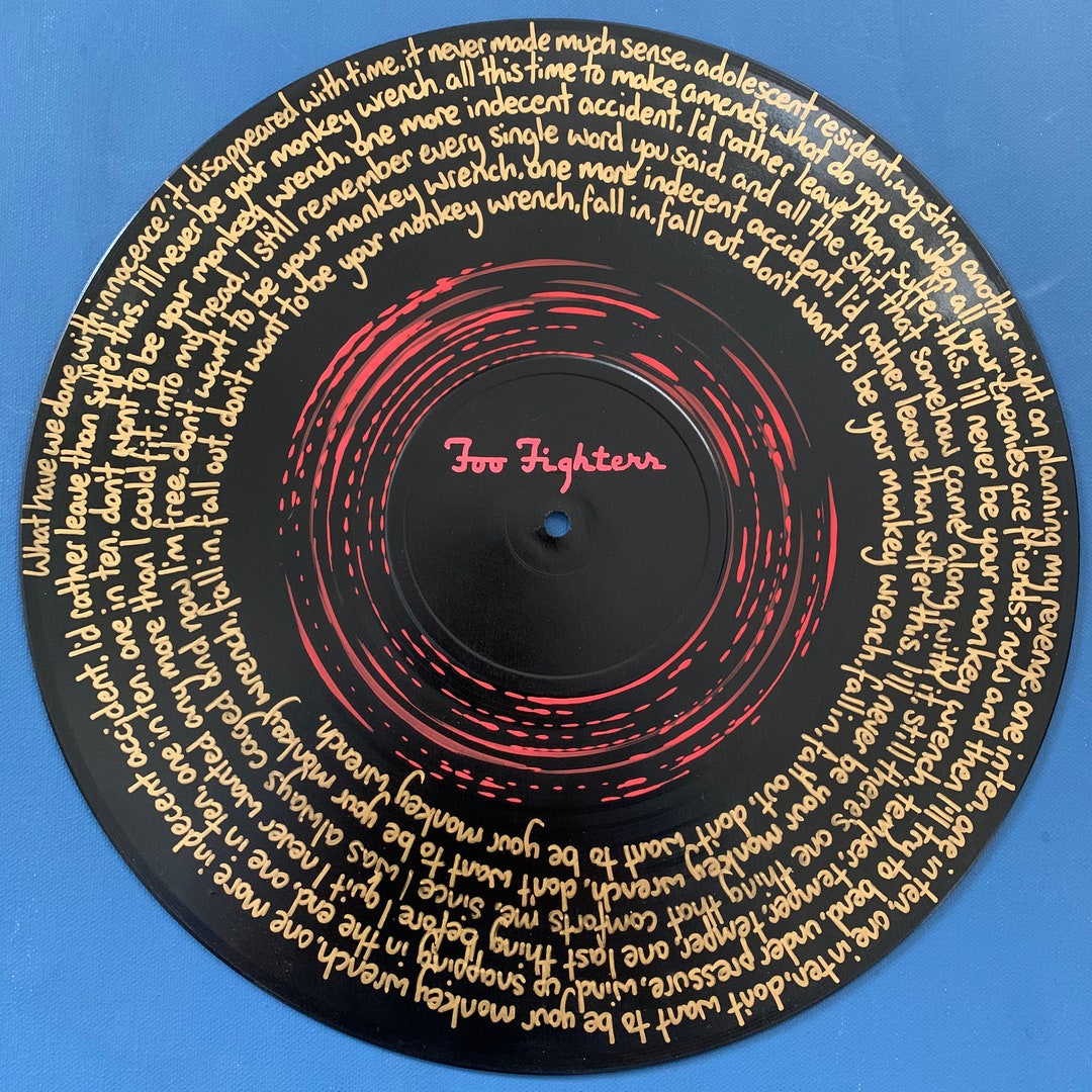 Foo Fighters Monkey Wrench Record Painting / Song Lyrics / Etsy