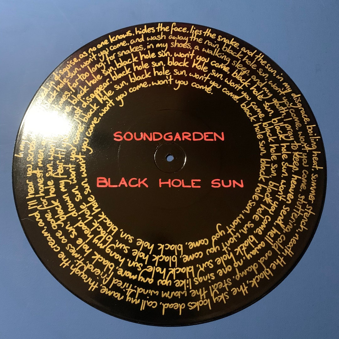 Soundgarden black Hole Sun Record Painting / Song Lyrics / Etsy