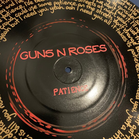 Guns N Roses Patience Record Painting Song Lyrics Hand Etsy