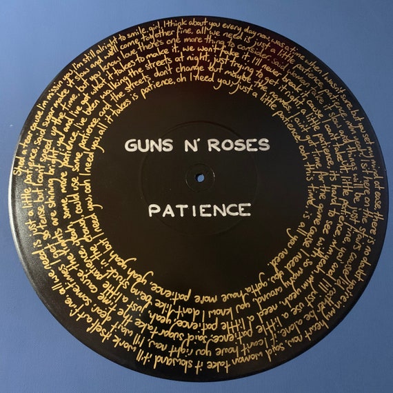 Guns N Roses Patience White Heart Song Lyric Music Print