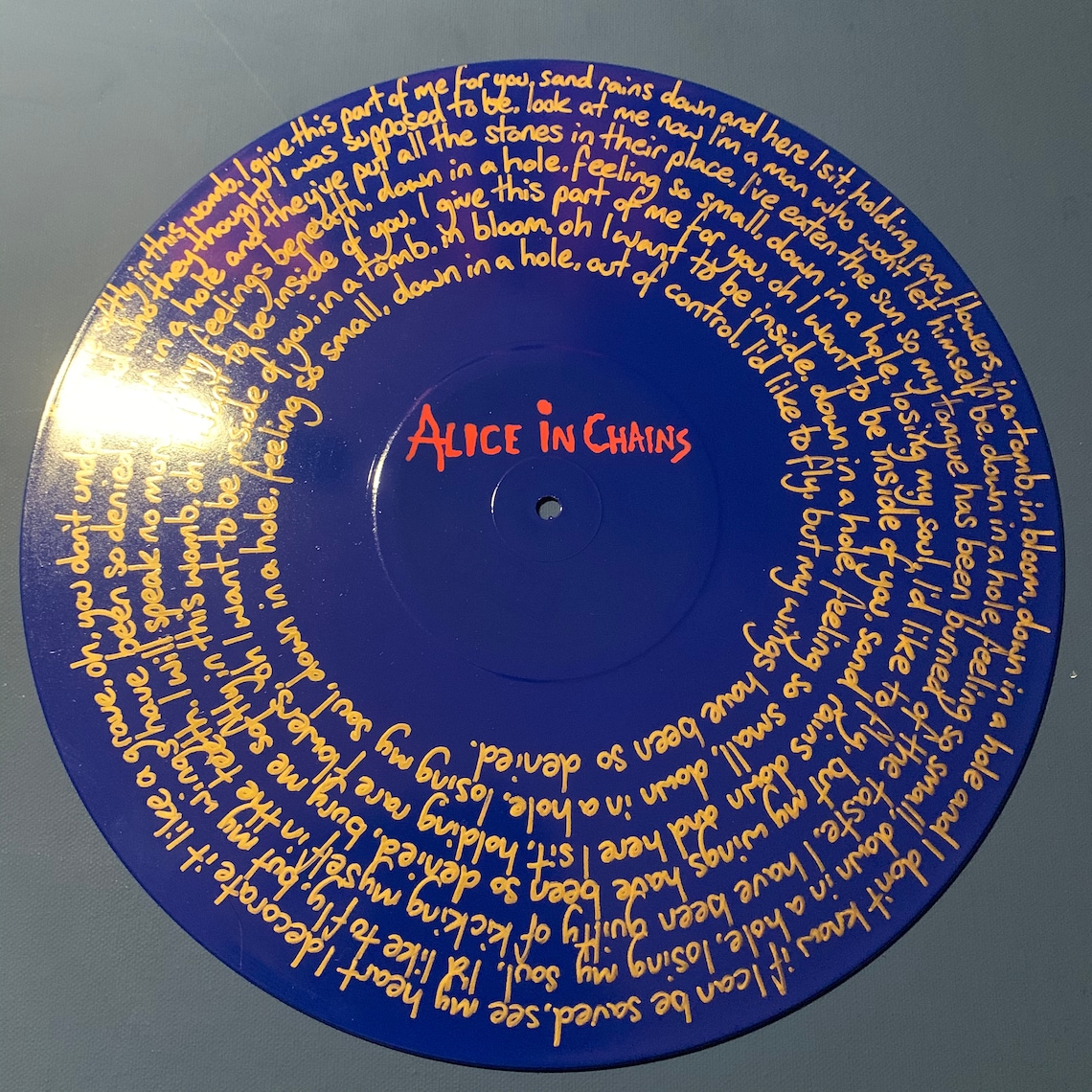 Alice in Chains Down In A Hole record painting / song lyrics Etsy Alice in Chains Down In A Hole record painting / song lyrics Etsy