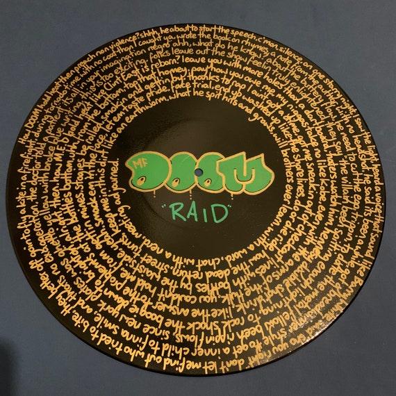 MF DOOM Painted Vinyl Record With Lyrics of raid / - Etsy