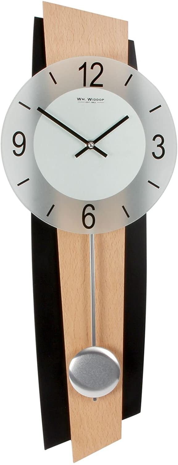 Widdop Modern Quartz Pendulum Wall Clock Black/Beech w7583 Etsy