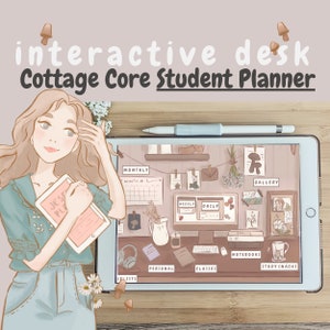 Academic Student Cottagecore Digital Planner UNDATED - Goodnotes Study College Planner, Assignment Tracker, Digital planner