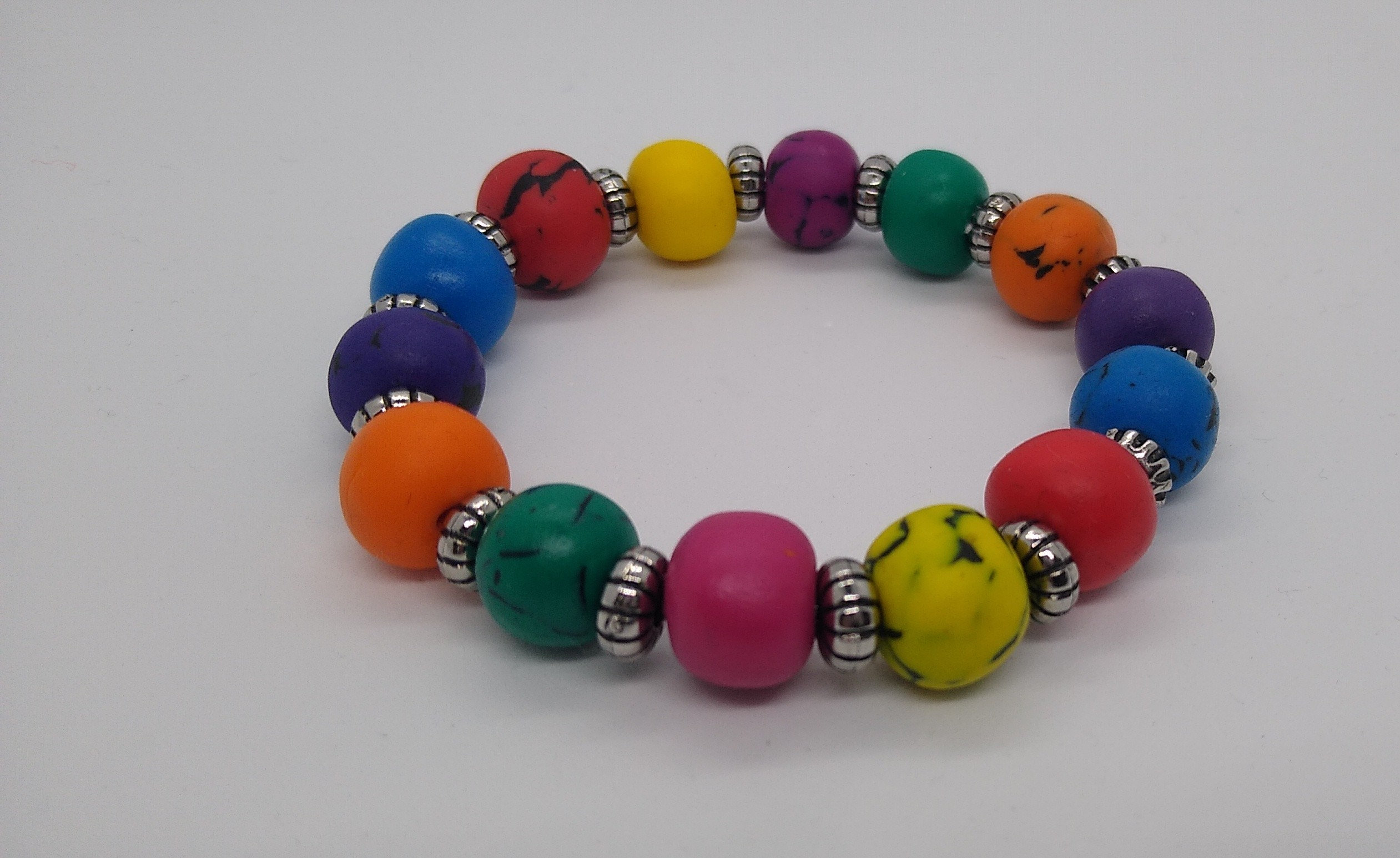 Stretchy bracelet polymer clay bracelet extendable bracelet Etsy