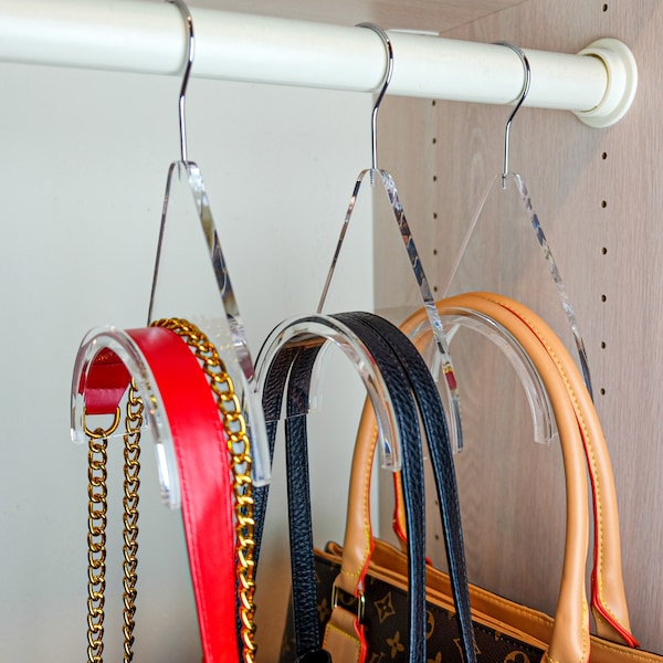 Neue Luxus-Handtaschen-Aufhänger, Acryl-Handtaschenhaken für Taschen, organisieren und beseitigen Falten bei gleichzeitiger Erhaltung der Taschenform (3er-Pack)