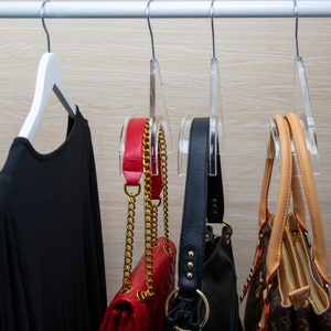 Nuevos colgadores de lujo para bolsos, gancho acrílico para bolsos, que organizan y eliminan arrugas, conservando la forma del bolso. imagen 3