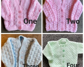 Hand Knitted baby and toddler cardigans