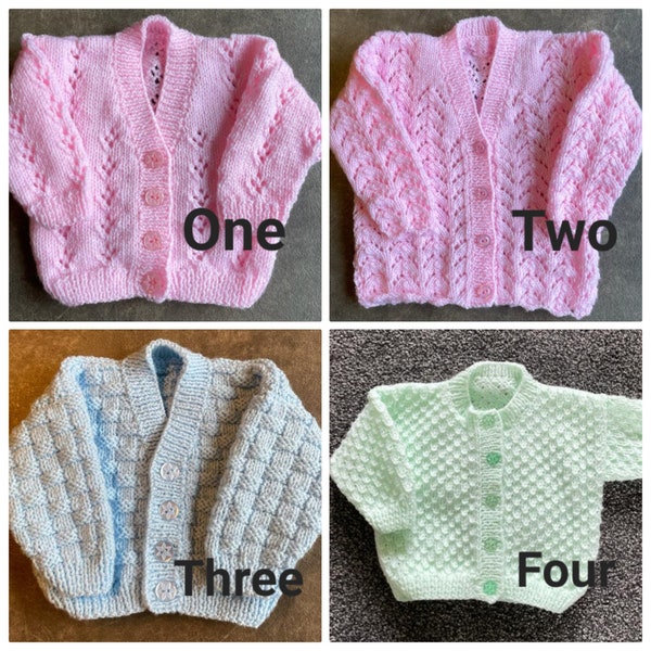 Hand Knitted baby and toddler cardigans