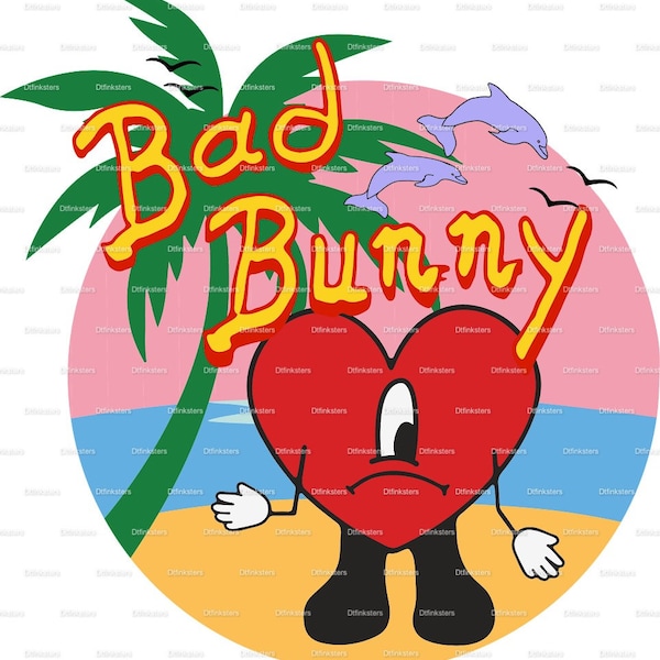 bad bunny un verano sin ti  png 300dpi digital download dtf direct to film sublimation printing