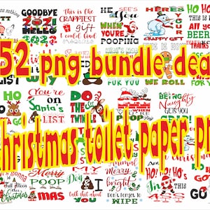pacchetto di Natale 52 immagini png Shristmas carta igienica download digitale divertente carta igienica dtf stampa a sublimazione png SVG 300 dpi