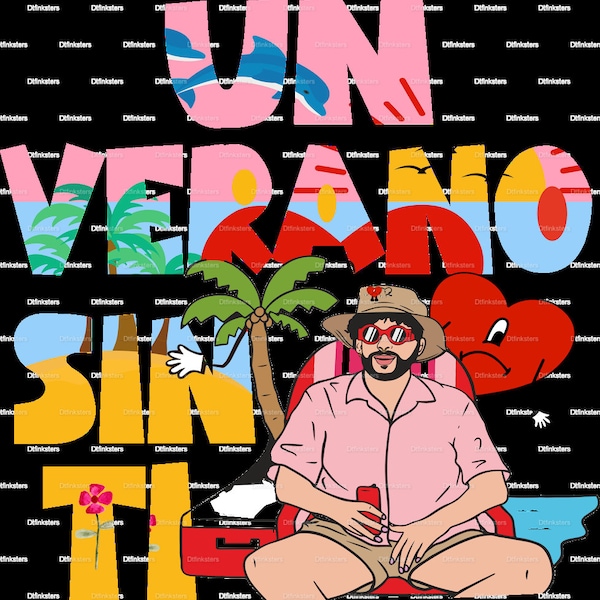 bad bunny un verano sin ti png 300 dpi digital image fot dtf printing sublimation high QUALITY