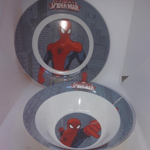 Juego de cuenco y plato de Spiderman Merchandising oficial