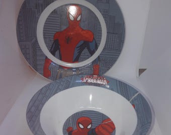 Vintage Spider-man Plate {marvel Spider Man Zak Designs Plastic