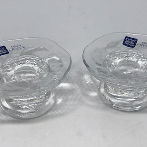 Arabia Finland two delicate glass candleholders