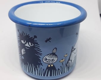 Muurla Mumin Retro Becher Aus Emaille – Hellblau, 250 Ml, Spülmaschinenfest, Für Kalte & Warme Getränke