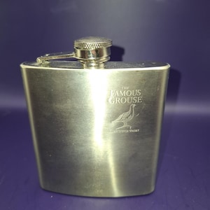 Famous Grouse hip flask with chrome