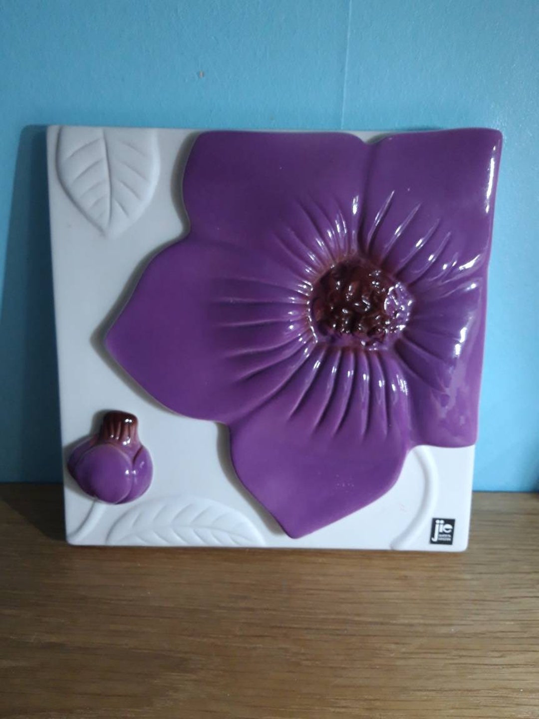 Jie Gantofta Ceramic Wall Plaque/relief With Wonderful Purple