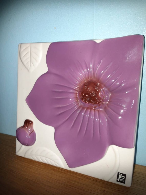 Jie Gantofta Ceramic Wall Plaque/relief With Wonderful Purple