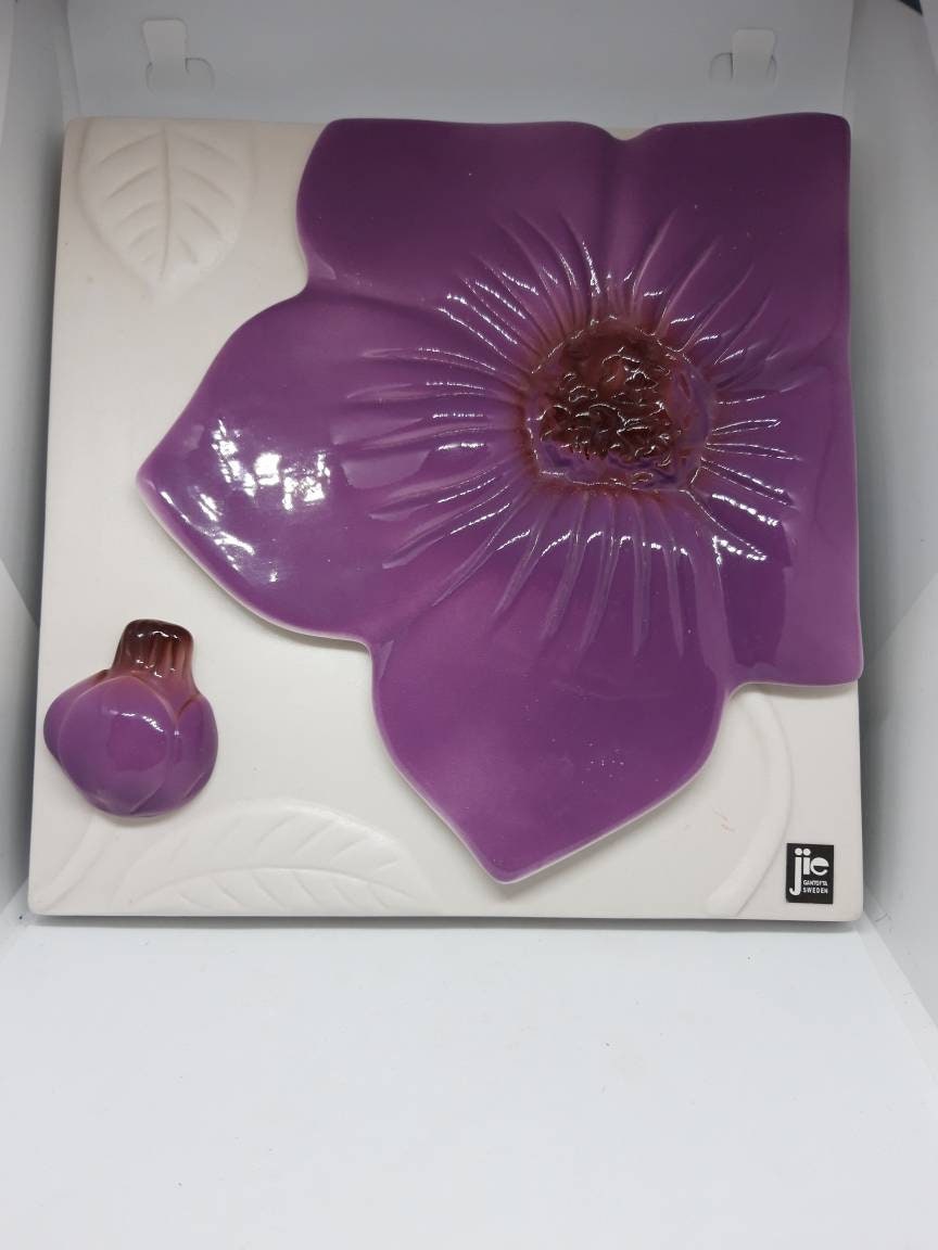 Jie Gantofta Ceramic Wall Plaque/relief With Wonderful Purple