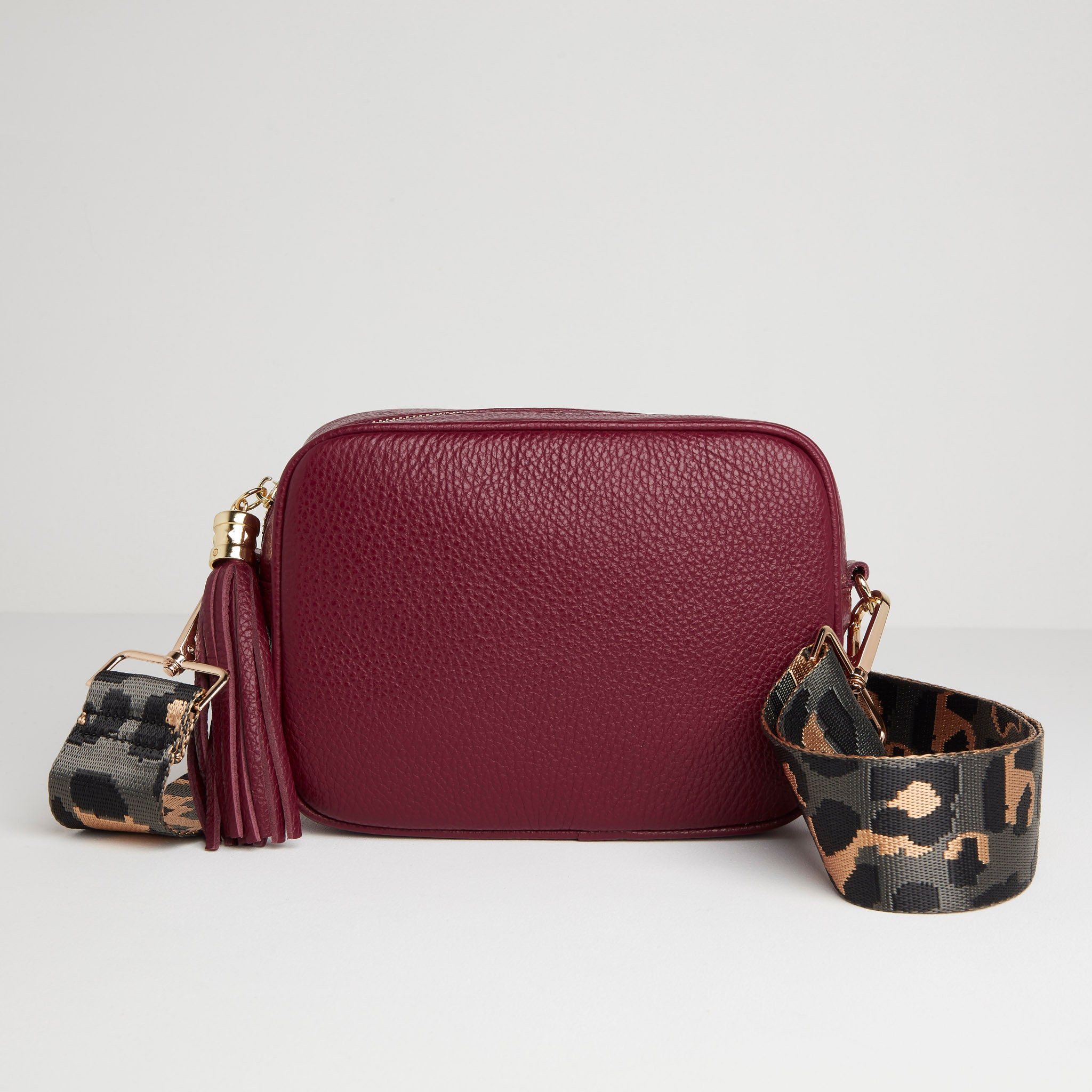 Buy Crossbody Burgundy Tassel Bag With Patterned Strap available Online in  India 