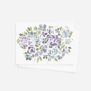 Floral Greeting Card, Floral Stationery, Flowers, Flower Stationery, Watercolor Stationery